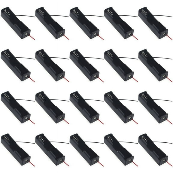 GENEMA 18650 Battery Case Holder 20pcs 18650 Battery Storage Box with Wire Lead Plastic Batteries Case