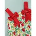 thumbnail image 6 of Qmyliery Baby Girls Suspender Dress with Summer Hat, Bowknot Shoulder Straps Flower Printed One Pieces Dress and Straw Cap, 6 of 9