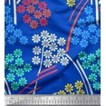 thumbnail image 1 of Soimoi Blue Rayon Fabric Artistic Floral Printed Craft Fabric by the Yard 42 Inch Wide, 1 of 3