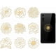 thumbnail image 1 of 9 pegatinas de flores de 1,6 x 1,6 pulgadas, autoadhesivas de metal dorado, decorativas, para bordes de álbumes de recortes, con estampado dorado., 1 of 9