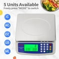 thumbnail image 3 of Large Digital Kitchen Scale 30KG Commercial Food Scale 66LB for Baking Bread Meat Stainless Steel Price Computing Scale LCD Display,Prep Counting Scale for Parts and Coins Adapter Included, 3 of 3