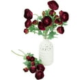 thumbnail image 5 of Northlight Real Touch™ Red Ranunculus Artificial Floral Sprays, Set of 6 - 21", 5 of 9