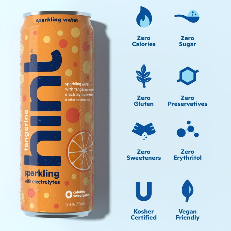 Hint Sparkling Water Tangerine, 12 fl oz Cans, 12 Pack photo 2