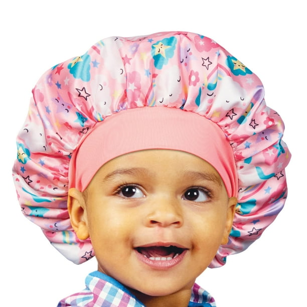Red by Kiss Gorro de satén para niños pequeños, gorros para dormir, gorro para el pelo (unicornio rosa)