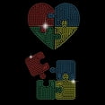 thumbnail image 2 of Colorful Hearts Iron on Rhinestone Heat Transfer Autism Heart Puzzle Crystal Decor Clear Bling DIY Patch Clothing Repair Hot Fix Applique for T-Shirts Vest Shoes Hat Jacket, 2 of 9
