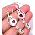 thumbnail image 2 of Garnet Handmade 925 Sterling Silver Jewelry Earring 2.42" T44, Handmade Jewelry, Dangle Earring, 2 of 4