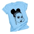 thumbnail image 1 of Tops de Manga Corta de las Mujeres, Cuello Redondo Impreso, Camiseta de Manga Corta para las Mujeres, 1 of 3