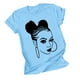 thumbnail image 1 of Tops de Manga Corta de las Mujeres, Cuello Redondo Impreso, Camiseta de Manga Corta para las Mujeres, 1 of 3