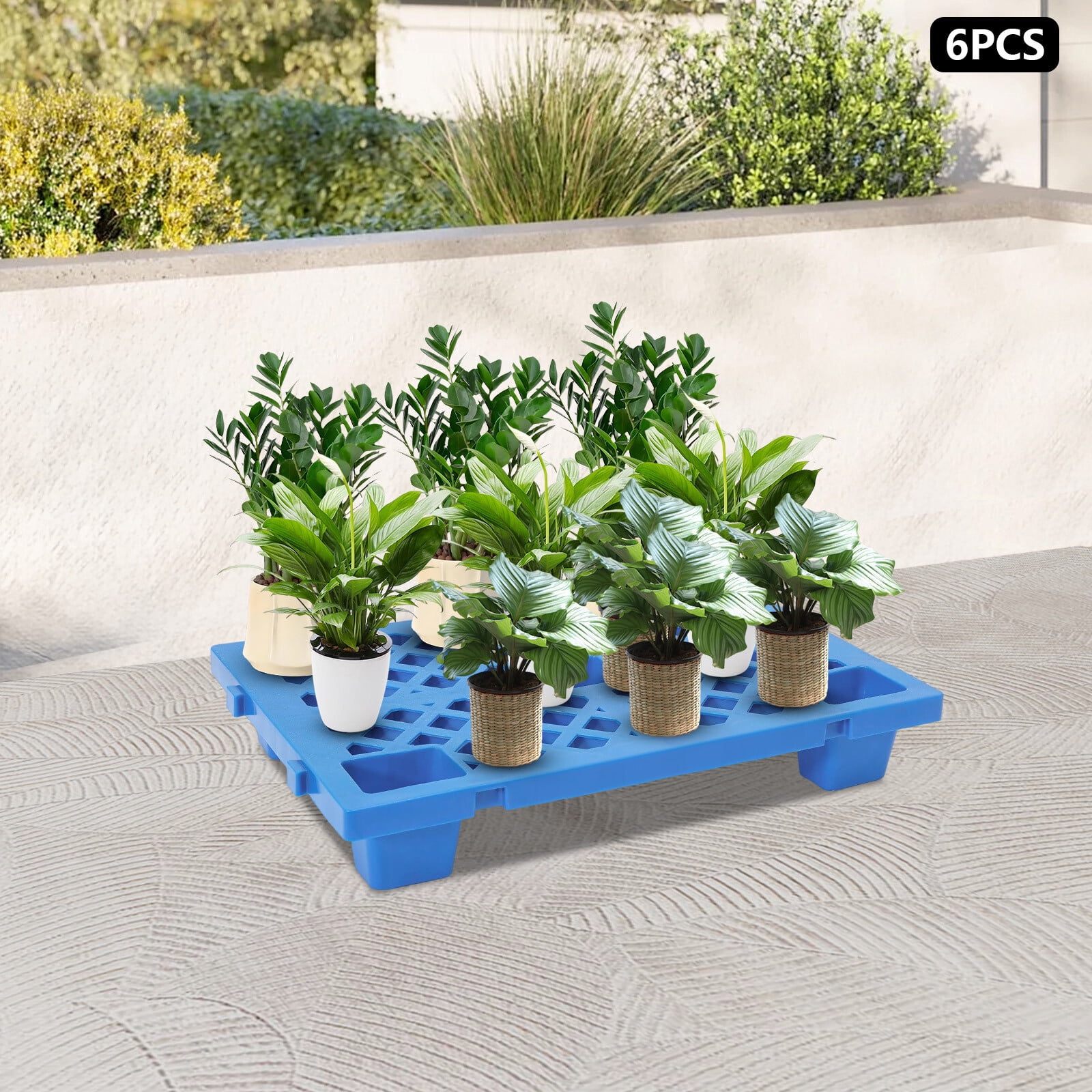 Heavy-Duty Stackable Pallet Set – 6-Pack, 220.46 Lbs Capacity, Durable HDPE & PP, Interlocking Design for Warehouse & Industrial Storage