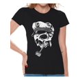 thumbnail image 1 of Awkward Styles Skull with Captain Hat and Pipe Tshirt for Women Sugar Skull Shirt Captain Skull T Shirt Dia de los Muertos Gifts for Her Day of the Dead Shirt for Women Skull Gifts Cool Skull Shirt, 1 of 4
