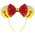 thumbnail image 1 of FANYITY Orejas de Minnie, Diadema con Orejas de Mickey y Lentejuelas para niños, niñas, Mujeres, Viaje de Halloween y Disney (Lazo Naranja), 1 of 4