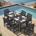 thumbnail image 6 of SERWALL Outdoor Dining Table, 67" Rectangle HDPE Dining Table with Umbrella Hole, Black, 6 of 9