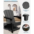 thumbnail image 4 of Danolapsi Modern HDPE Plastic Adirondack Chair - Oversize 380LB Poly Lumber Weather Resistant Firepit Chair - Outdoor Patio Chairs with Wooden Textured,Easy Assembly,for Garden,Backyard,Lawn,Deck, 4 of 7