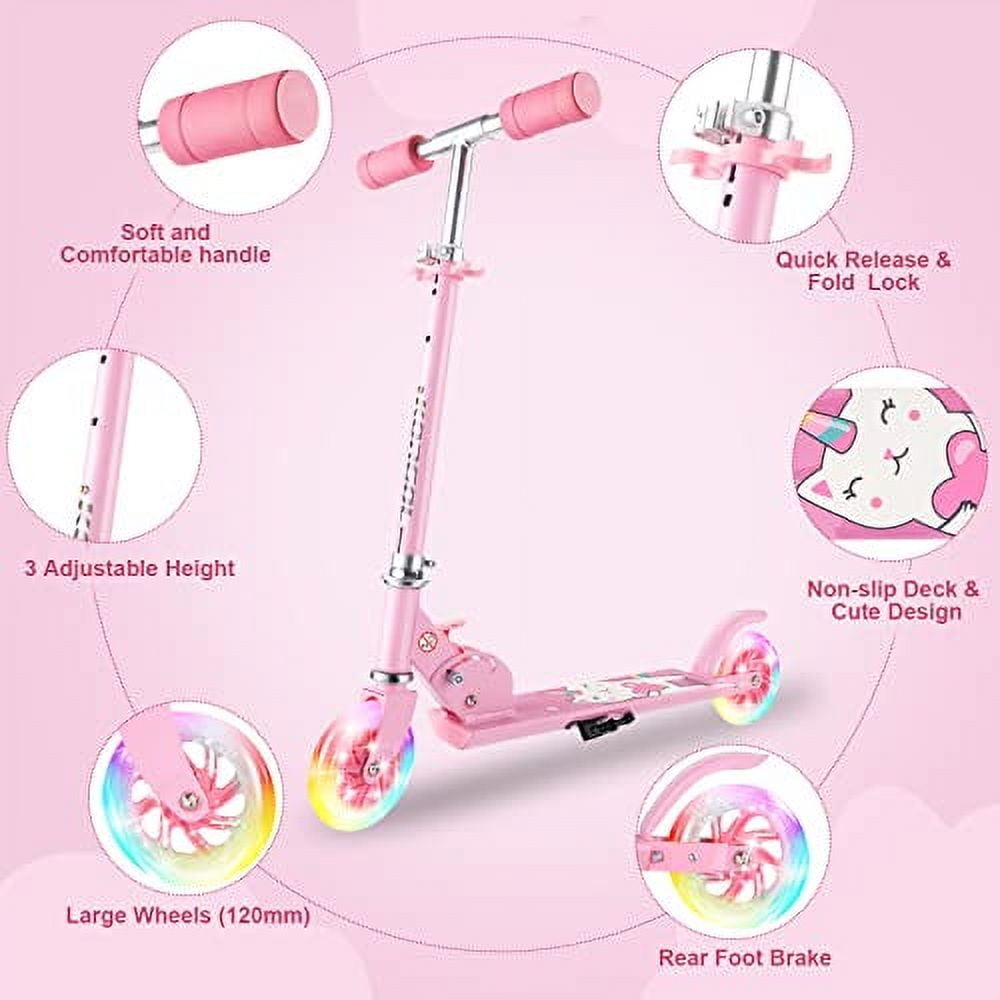 Scooter For Kids 3-5 LOL Surprise Kick Scooter Pink White Black
