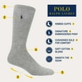 thumbnail image 2 of POLO RALPH LAUREN Men's Athletic Performance Cotton Crew Socks - 6 Pair Pack - Moisture Wicking Mesh, Crew - White, 12-17, 2 of 3