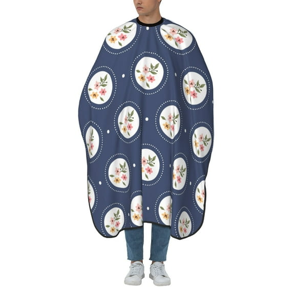 ZICANCN Hair Cutting Cape for Adults, Blue Floral Background Cape Salon Barber Cape for Hair Stylist Shampoo Capes Waterproof 55x66 IN