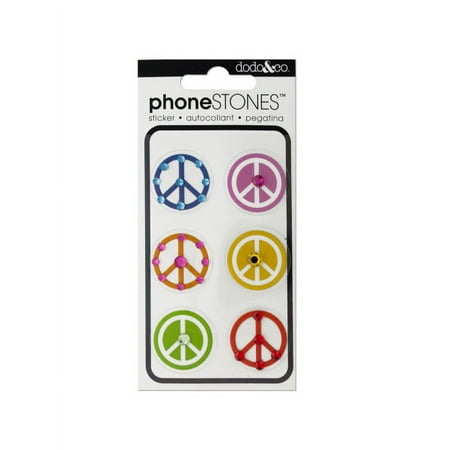 Peace Signs Phone Stones Stickers, 24 Count