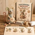 thumbnail image 3 of RBCKVXZ Patchwork Mouse DIY Sewing Kit, Pre-Cut Fabric Stuffed Mouse Craft Set with Step-by-Step Guide for Beginners Handmade Decor Gift, 3 of 5