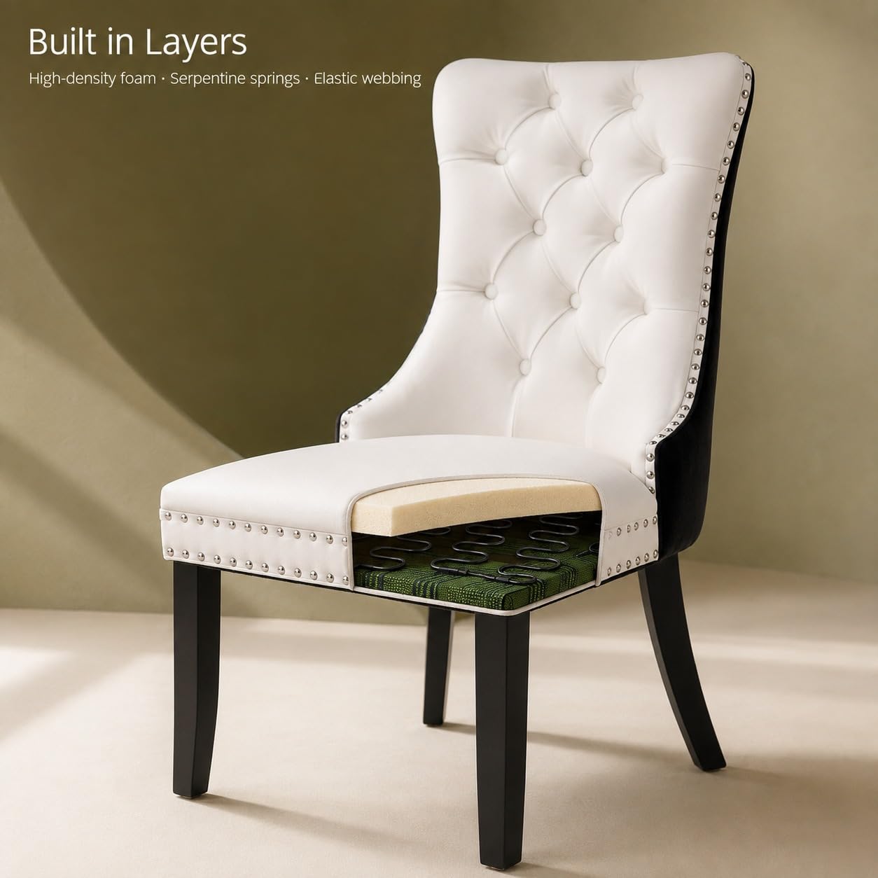 Oduse-Daily Tufted Dining Chairs Set of 2, Two-Tone photo 6