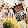 thumbnail image 5 of Halloween Boo Welcome House Flag Double Sided 28 x 40 Inch,Spooky Ghost Pumpkin Burlap Large Garden Flag for Halloween Farmhouse Holiday Yard Seasonal Outdoor Outside Decoration, 5 of 6