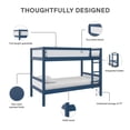 thumbnail image 2 of DHP Adrian Kids' Solid Wood Bunk Bed with Dry Erase Board, Twin over Twin, Navy Blue, 2 of 8
