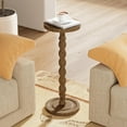 thumbnail image 6 of Finew Solid Wood Drink Table, Rubber Wood‌ Small Round Side Table for Small Spaces, Martini Tables, Pedestal End Tables for Living Room, Bedroom, Corners, and Office (Brown, 9.4 inch), 6 of 8