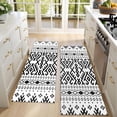 thumbnail image 4 of Kitchen Rugs Sets Of 2,Black Geometric Striped Pattern Anti Fatigue Kitchen Mat Rugs Non Slip Washable,Decorative Kitchen Floor Mats for Kitchen,Sink,Laundry,17"X47", 4 of 5