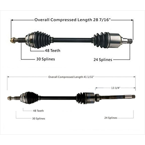 2- FRONT CV Drive Axle Shaft for All Wheel Drive AWD Toyota Sienna Van AWD 11-16