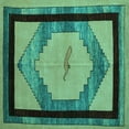 thumbnail image 1 of Ahgly Company Indoor Square Abstract Turquoise Blue Modern Area Rugs, 8' Square, 1 of 4
