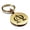 Gold, variant on Stainless Steel Religious Alpha and Omega Round Medallion Keychain Circle Ring