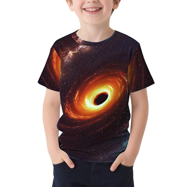 Camiseta de manga corta crop top estilo niños estrella impresión cuello redondo casual para chicos chicas chicos camiseta de manga corta