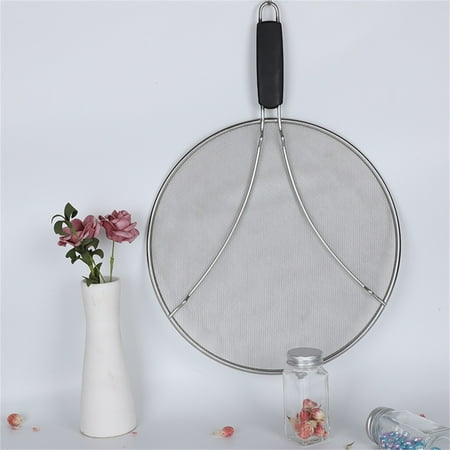 

Cheer US Grease Splatter Screen for Frying Pan Hot Oil Splatter Guard Stainless Steel Fine Mesh Splash Guard with Resting Feet Shield Grease for Cooking to Prevent Oil Spatter