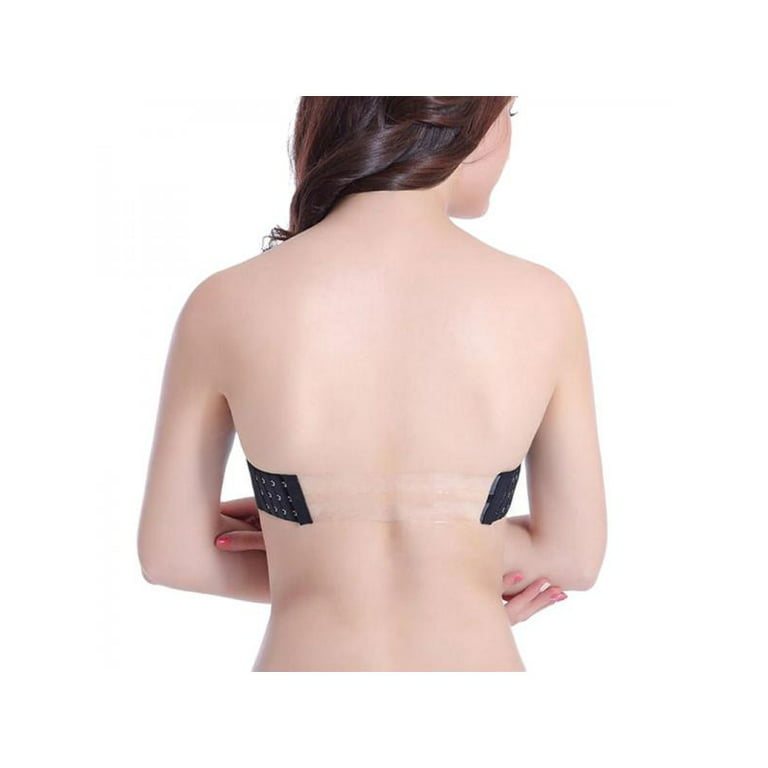 Women Strapless Bra Front Buckle Lifting Up Bra Anti-Slip Invisible Bandeau  Wireless Push Up Bralette for Low-Cut Gown (Color : Black, Size : 32/70AB)  : : Clothing, Shoes & Accessories