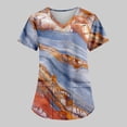 thumbnail image 7 of EHTMSAK Nurse Tops for Women with Pocket Floral Nurses Clothing Working Uniform Top Care Workwear Fashion Short Sleeve Blouse Shirt Orange 3X, 7 of 7