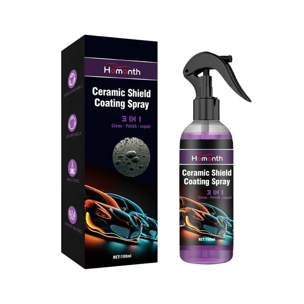 Revêtement Céramique Voiture 3-en-1 – Spray Polish Hydrophobe Haute Protection, Anti-Rayures & Cire Express