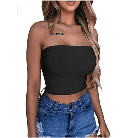 

BeQeuewll Women s Striped Corset Tube Crop Vest Sling Top