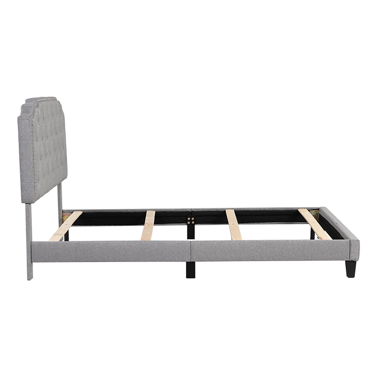 Lowestbest Full Upholstered Bed, Platform Bed with Upholstered Button Headboard, Bedroom Bed Frame For Adult And Children Used, Gray Lowestbest Full Upholstered Bed, Platform Bed with Upholstered Button Headboard, Bedroom Bed Frame For Adult And Children Used, Gray