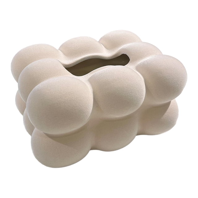 Soporte para pañuelos faciales, cubierta de caja de pañuelos de cerámica, fácil de llenar y acceder, regalos del Día de San Valentín para mesitas de , Rosa claro