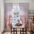 thumbnail image 5 of Pink Christmas Sheer Curtains 84 Inches Long, Xmas Farmhouse Snowflake Tree Light Filtering Window Curtains for Living Room/Bedroom, Rod Pocket Voile Sheer Curtain Drapes, 52"W x 84"L, 2 Panels, 5 of 9