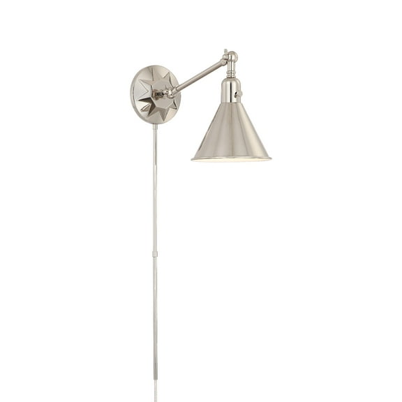 MOR-8800-PN Crystorama Lighting Morgan - One Light Wall Sconce in Classic Style - 7 Inches Wide by 11 Inches High-Polished Nickel Finish