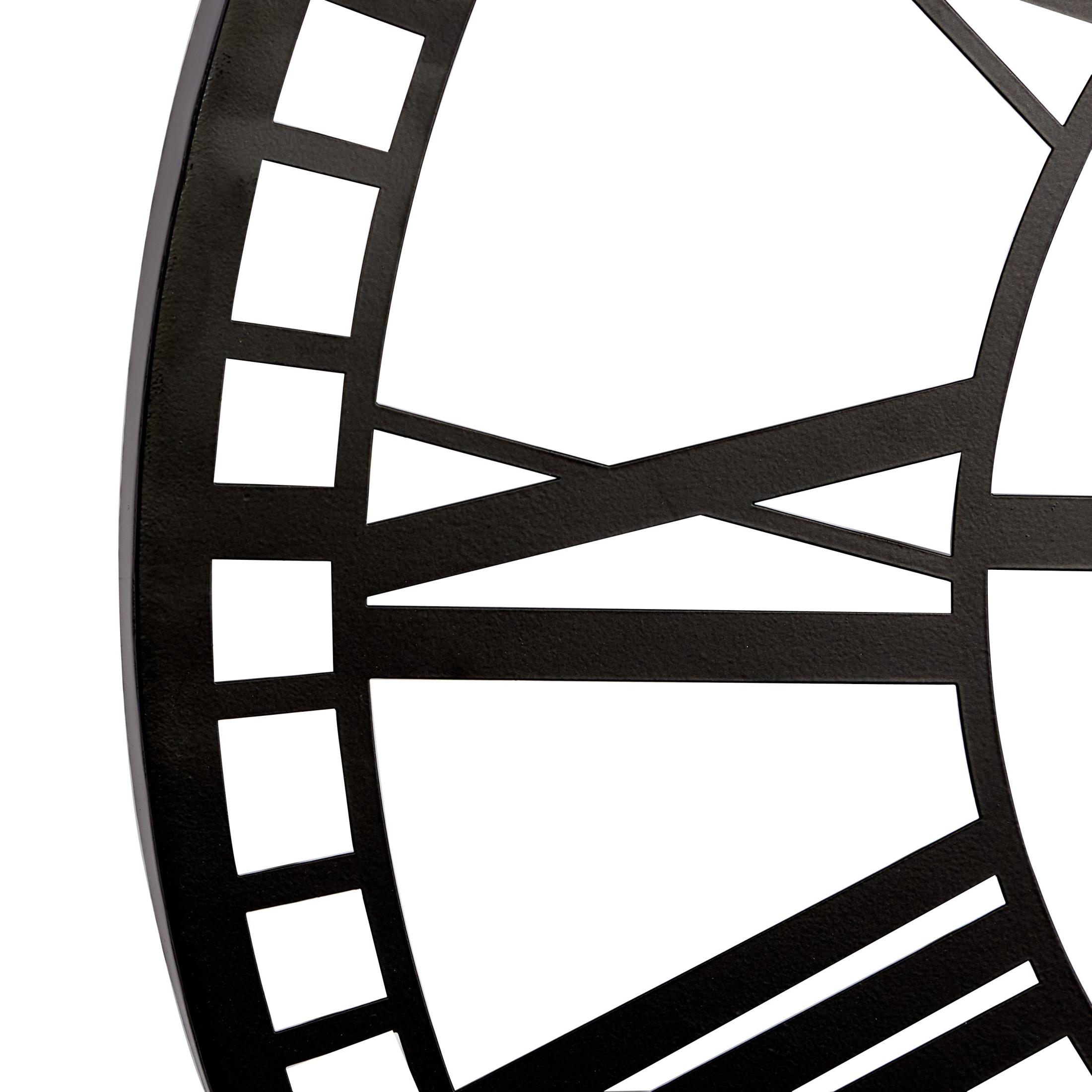 DecMode 28" Dark Gray Metal Open Cutout Frame Wall Clock