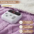 thumbnail image 4 of Heated Throw Blanket – Thick Tufted Sherpa Electric Blanket with 10 Heat Levels & 10 Timer Settings, Fast Heating, ETL Certified, Machine Washable, Cozy Winter Warmth (Lavender Purple, 72"x84"), 4 of 9