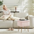 thumbnail image 6 of Simenmax Vanity Stool Chair with Storage, Ottoman Faux Fur Soft Padded Makeup Footstools Seat,Pink, 6 of 7