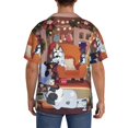 thumbnail image 3 of Lsque Bluey print Men's Cuban Collar Short Sleeve Shirt Summer Beachwear Casual Button Down Fashionable Vacation Leisure Shirt-3X-Large, 3 of 7