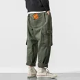 thumbnail image 2 of Pantalones cargo para hombre, pantalones harén, lápiz, negros, para trekking, de licra, baratos, informales, de talla grande, Y2k, nuevos, holgados, vintage, 2 of 5