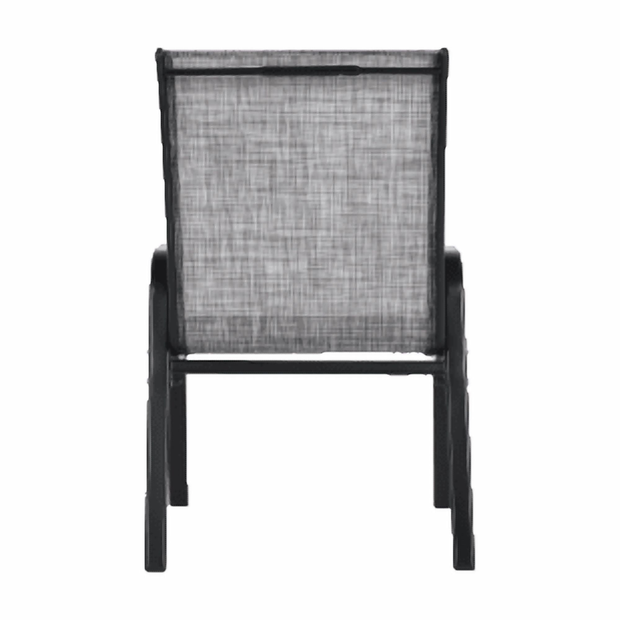 Outdoor Dining Chair Set of 2, All-Weather Patio Dining Chair with High Backrest and Metal Frame, Indoor Outdoor Chairs for Bistro, Deck, Backyard, Porch,Gray