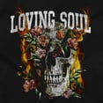 thumbnail image 2 of Flaming Floral Skull Loving Soul Unisex Plus Fleece Graphic Hoodie Brisco Brands 3X, 2 of 6