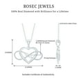 thumbnail image 2 of Rosec Jewels Natural Diamond Heart and Infinity Necklace for Women - with Chain - HI-SI Quality - Ready to Gift for Valentines, 925 Sterling Silver, 2 of 7