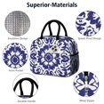 thumbnail image 4 of Obrewu Blue and White Pioneer Flower Lunch Bag for Adult, Insulated, Leakproof, Oxford Cloth, 4 of 7