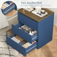 thumbnail image 6 of Homfa 3 Drawers Nightstand Set of 2, Small Sofa Table, Wooden Storage Cabinet for Living Room, Blue Finish, 6 of 8